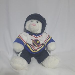 Build A Bear BAB White Bear With 3 Pc Hockey Outfit Helmet Jersey Pants‎